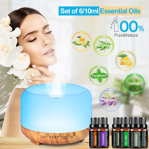 Essential Oils Sets Pure Oils kit- Top 6 Aromatherapy Oils Gift Set-6 Pack, 10ML(Rosemary, Lavender, Lemon Grass, Orange, Peppermint, Tea Tree)...