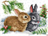 YANCONGLIDEYAN Cross Stitch DIY Hand Needlework Kits 11CT Stamped Cross Stitch Kits for Beginners Pre-Printed Embroidery Kit Pattern Rabbits...