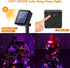 Lomotech 2 Pack Solar Lights, 33ft 100LED Orange Purple Twinkle Fairy Lights Waterproof 8 Modes Outdoor for Halloween Party DIY Decoration Black W...