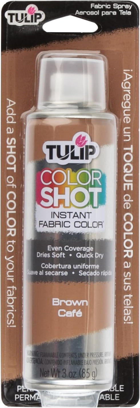 TULIP Color Shot Instant Spray Fabric Color 3Oz Brown, 3" x 3" (34965)...