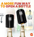 Pop-the-Top Beer Bottle Opener (Black): Automatic Bottle Cap Opener, Push Down Pop Off Bar Tool, Soda and Beer Cap Remover, Cool & Fun Gadget...