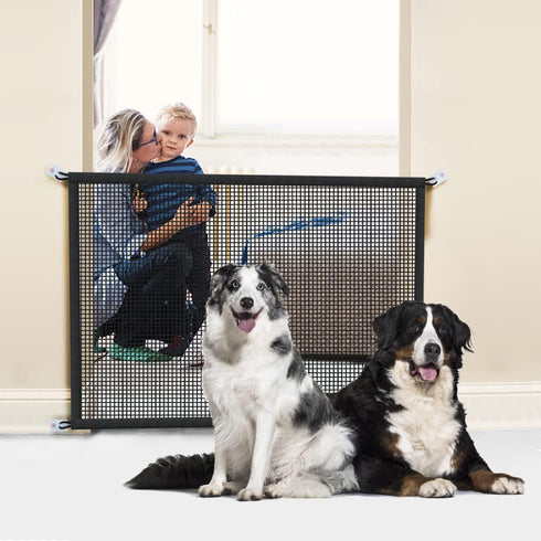 Dog Gate for Stairs Pet Gates for The House: Dogs Screen Mesh Gate for Doorways Stairways Indoor Safety 29 inches Tall, 41 inch Wide...