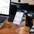 Crpich Acrylic Cell Phone Stand, Portable Phone Holder, Clear Phone Stand for Desk, Compatible with Phone15 14 13 Pro Max Mini 12 11 Plus SE, Swit...