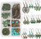 SUNNYCLUE 1 Box DIY 9 Pairs Metal Hollow Bohemian Vintage Dangle Earrings Jewelry Making Starter Kit Alloy Green Patina Tree Leaf Coin Sea Horse C...