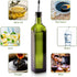 Glass Olive Oil Dispenser, Green Oil and Vinegar Cruet Bottle 17 oz/500 ml, Square Tall Glass Oil Container with 2 Stainless Steel Pourers, 2 Labe...