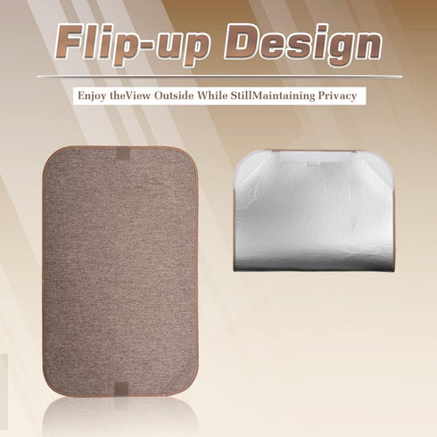 RV Door Window Shade Cover, Sun Blackout Fabric for Camper Privacy Entrance (16 x 25 inch)- Brown...
