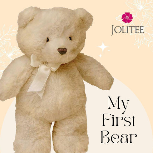 Jolitee My First Bear Stuffed Animal - Beige Neutral Teddy Bear for Baby for Newborn 10"...