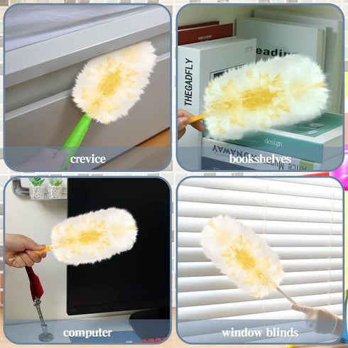 Vesici Duster Refills Compatible with Swiffer Dusters Bulk Disposable Replacement Thickened Duster Refills with 1 Handle Heavy Duty for Cleaning, ...