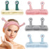 4 Packs Snail Head Bands, Headband for Washing Face, Snail Spa Hair Bands Skincare Makeup Headbands Women Cartoon Cute Coral Fleece Elastic Headba...