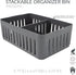Simplify 3 Compartment Stackable Bin with Adjustable Dividers | Drawer Organizer | Storage Basket | Good for Office | Desk Supplies | Dorm | Bathr...