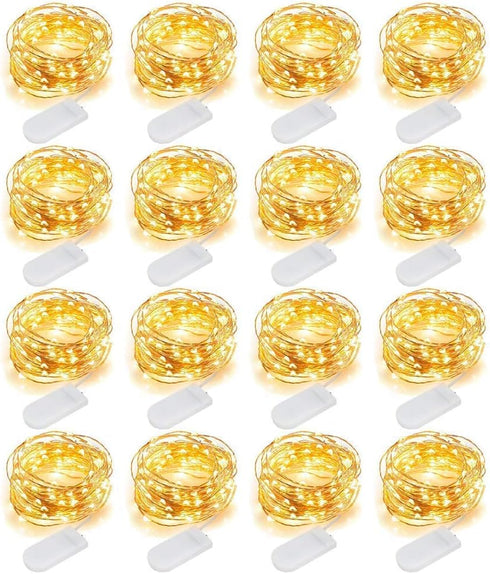 MUMUXI Battery Operated LED Fairy Lights, 16 Pack, 10ft Warm White, Waterproof, Energy Efficient, Indoor Outdoor Usage...