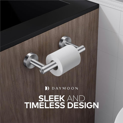 Day Moon™ Brushed Nickel Toilet Paper Holder - Toilet Paper Holder Wall Mount - Modern Toilet Paper Roll Holder, Toilet Paper Holder Brushed Nicke...