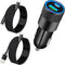 ?MFi Certified?iPhone 15 Car Charger Fast Charging, Braveridge 66W PD&QC3.0 USB-C Power Cigarette Lighter Charger+2Pack Type-C Braided Cable for i...