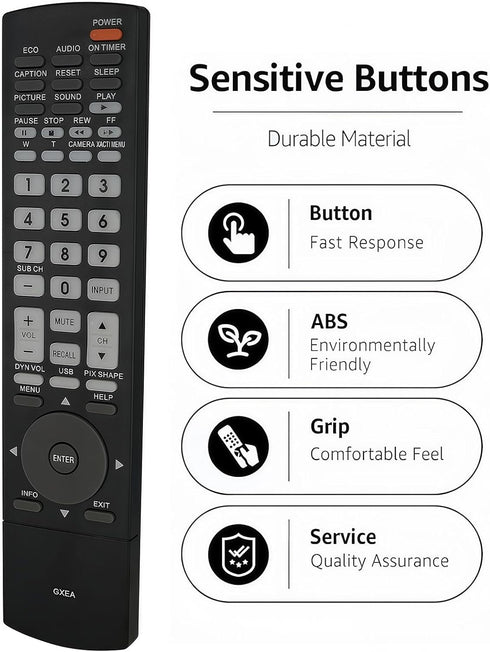 Replacement Remote Control fit for Sanyo GXEA TV DP52449 DP50749 DP50740 DP52440 DP32640 DP37840 DP42840 DP46840 DP26648...