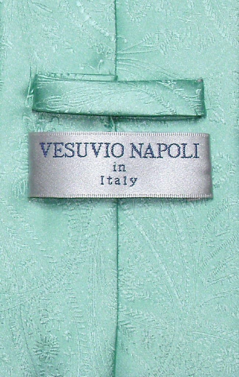 Vesuvio Napoli NeckTie AQUA GREEN Color Paisley Design Men's Neck Tie...