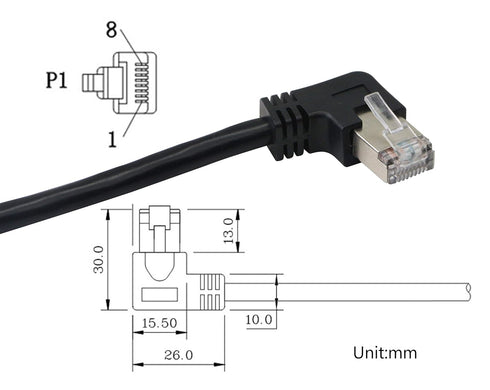 SinLoon RJ45 Ethernet Adapter Cable 90 Angle Right Male to Famale Ethernet Switch Adapter Cable for CAT 5/CAT 6 LAN Ethernet Socket Connector Adap...