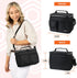 opux Insulated Lunch Bag for Men Women, Leakproof Black Lunch Box for Work, Portable Soft Lunch Cooler Bag with Shoulder Strap, Adult Lunchbox Lun...