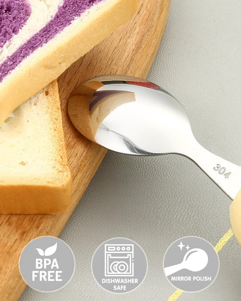 Toddler Utensils Baby Fork and Spoon Set with Case Food Grade 18/10 Stainless Steel Kids Silverware for Self Feeding Travel Flatware with Cute Han...