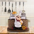 Salt and Pepper Shakers Set,Sitting Chef Decorative Statue Spice Organizer,Glass Spice Jars with Holder Figurine Gift for Family,Kitchen,Restauran...