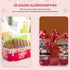 KitchenDance Disposable Aluminum Holiday 1 Lb Mini Loaf Pan with Clear Snap on Lid - 15 Ounces Aluminum Foil Pan for Baking, 9302X, (Red & Silver,...