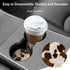 Absorbent Car Coasters 2 Pack for Women/Men,Cow Hide Car Coaster for Drinks,Ceramic Stone Car Cup Holder with A Finger Notch,Farm Animal Brown Cow...
