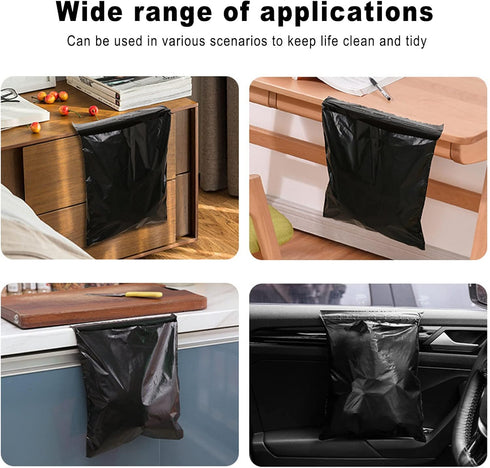 Disposable Car Trash Bags Pack of 100, Vomit Bags, Portable Self Adhesive Cleaning Bags, Easy Stick on and Hanging, for Cars Kitchens Bedrooms Off...