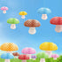 3Pcs Purple Large Mushroom Shaped Paper Lanterns for Forest Jungle Wonderland Themed Birthday Party Decor Hanging 3D Mushroom Ornament Backdrop fo...
