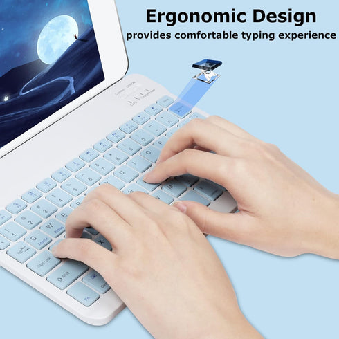 Bluetooth Wireless Keyboard and Mouse Combo,Ultra-Slim Ergonomic Small Rechargeable Bluetooth Keyboard Mouse Gift for Men Women Boy Girl Apple iPa...