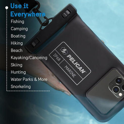 Pelican Marine - IP68 Waterproof Phone Pouch / Case (Regular Size) - Floating Waterproof Phone Case - iPhone 15 Pro Max/ 14 Pro Max/ 13 Pro Max/ 1...