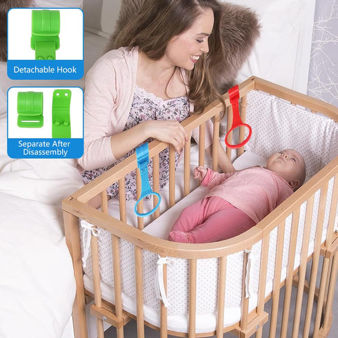 Baby Pull Up Rings 8Pcs, 4 Colors Baby Pull Up Bar Baby Playpen Accessories Playpen Pull Up Rings...