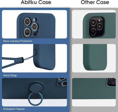 ABITKU Stand Case Compatible with iPhone 12 Pro, 360°Ring Holder (Support Magnetic Kickstand Car Mount) Microfiber Cloth Shockproof Protective for...