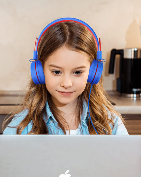 Kids Headphones, K8 Wired Headphones for Kids with Adjustable Headband, 3.5 MM Jack for School, Foldable On-Ear Headset for Amazon Kindle, Fire Bo...