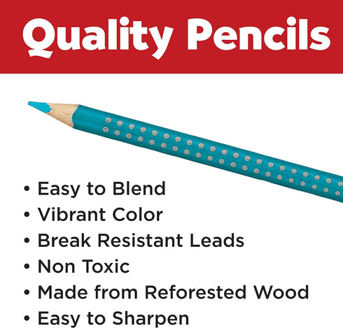 Faber-Castell Grip Colored EcoPencils - 24 Pack Colored Pencils, Pre-Sharpened...