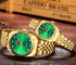 DREAMING Q&P Fq-043 Classic Golden Stainless Steel Male Female Crystals Quartz Wrist Watches for Man Woman Gold...