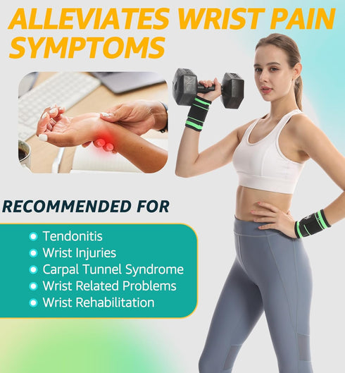 HiRui Wrist Brace Wrist Wraps Compression Wrist Strap, Wrist Support for Work Fitness Weightlifting Sprains Tendonitis, Carpal Tunnel Arthritis, P...