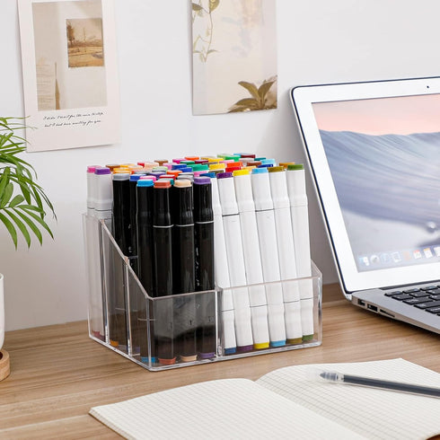 Yesesion Clear Pen Holder, Pen Organizer for Desk, Pencil Cup for Home Office, School Supplies, Art Stationery, Desktop Storage and Accessorizes f...