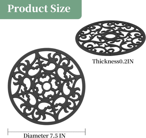 Teal Trivets for Hot Dishes, Silicone Hot Pads for Kitchen, Silicone Trivets for Hot Pots and Pans, Countertop and Tabletop Trivet Mat, Multi Use ...