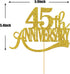 Gold Glitter 45th Anniversary Cake Topper - for Happy 45th Wedding Anniversary / 45th Birthday Party/Cheers to 45 Years Party Decorations...