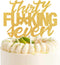 Thirty Seven Gold Glitter Cake Toppers 37 Years Old 37th Birthday Anniversary Party Decorations Supplies...
