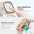 Wingle 2 Pack Waterproof Bling Case for Apple Watch 44mm Screen Protector SE Series 6 5 4, 2 in 1 Full Glitter Bling Diamond Rhinestone Bumper Fac...