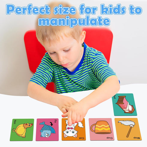 Touch & Feel Flash Cards for Toddlers 1-3,CVC Word Games,Speech Therapy Toys for 12 to 18 Months,Autism Sensory Products, Educational Flashcards,L...