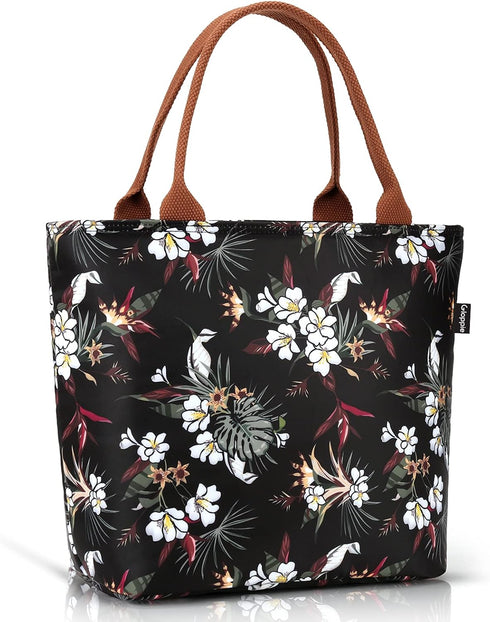 Gloppie Lunch Bag Women Insulated Lunch Box for Women Leakproof Lunch Tote White Flower...