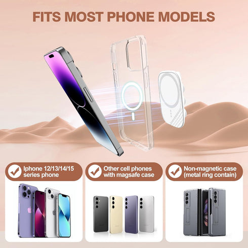 Magnetic Suction Phone Holder for MagSafe, Anti-Slip Hands-Free Phone Holder, Compatible with iPhone MagSafe Phone Case, Perfect for TikTok Videos...