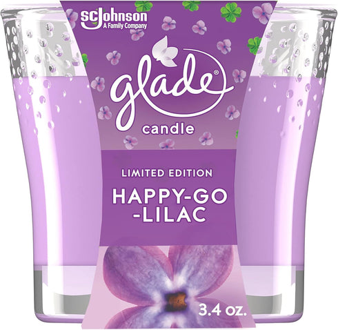 Glade Candle Jar, Air Freshener, Happy-Go-Lilac, 3.4 oz...