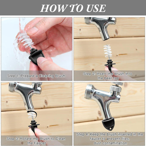 50 Pack Beer Plugs Tap Brush Beer Faucet Tap Cleaning Plug Hygiene Brush Draft Beer Tap Plug for Restaurant Home Party Bar (Black)...