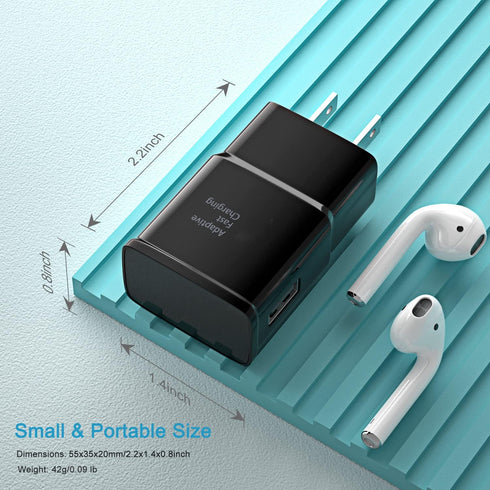 Adaptive Fast Charging USB Wall Charger Kit, Qihop 2-Pack Fast Charging Block Android Phone Charger with 6ft USB Type C Cable for Samsung Galaxy S...