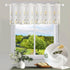 Sheer Embroidery Valance for Window with Daisy - Short Farmhouse Flower Kitchen White Curtain, 17x70inch, 1 Panel, ZHH...