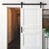 Ravinte Barn Door Handles 4 Pack Sliding Door Handle 5" Hole Center Barn Door Handles Black Cabinet Handles Door Pull Handle Zinc Alloy Door Pulls...