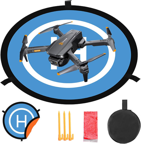 Drone Landing Pad, 21.6'' Waterproof Universal Quadcopter Landing Pads Fast-fold Double Sided for DJI Mini 4/3 Pro,Air 2S,Mavic Air 2,Mavic 2 Pro,...
