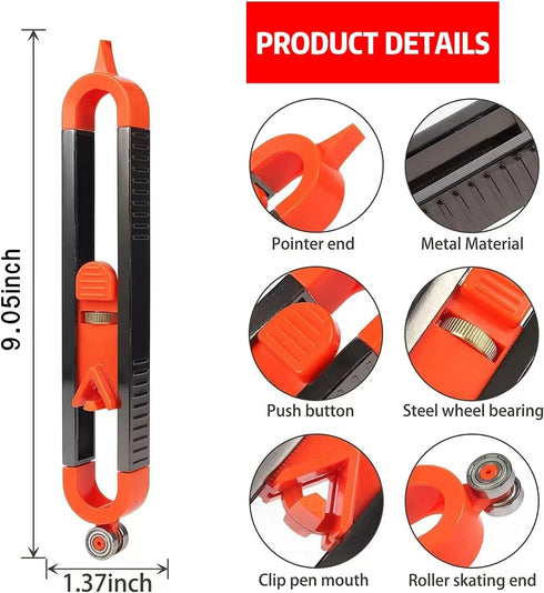Precise Contour Scribe Tool Woodworking - With Lock For Pencil,Upgrade Measuring Tools, Ultimate Scribing Tool Suitable For Woodworking Finish Car...
